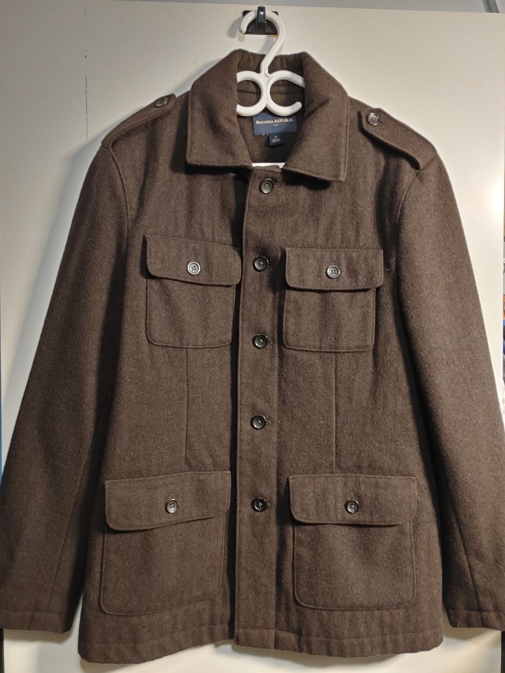 Banana Republic Men's Brown Wool Military Field Jacket